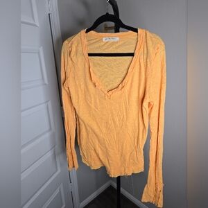 We The Free Light Orange Long Sleeve Top